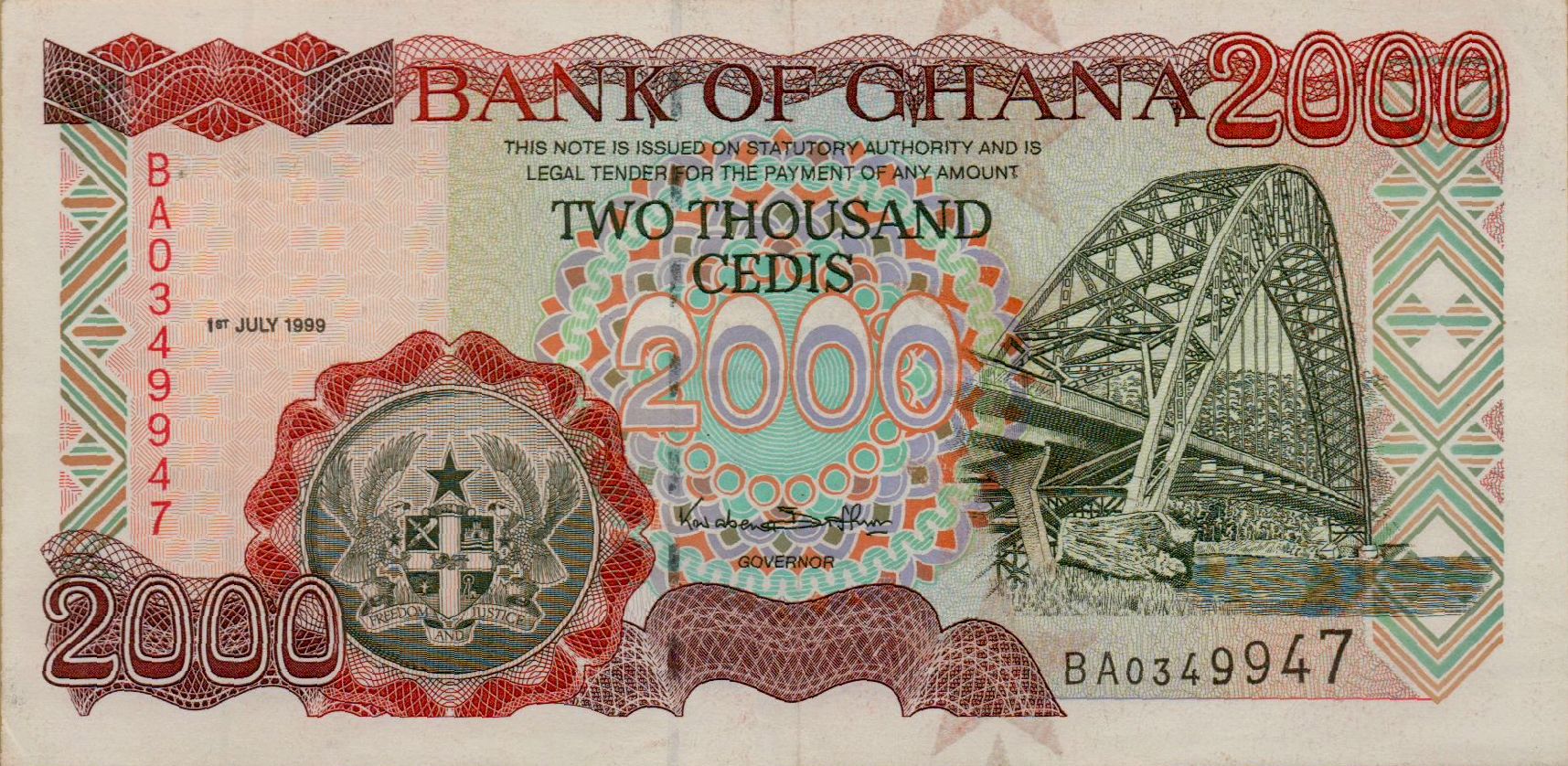 Ghana 2000 1999 UNC P-33/d